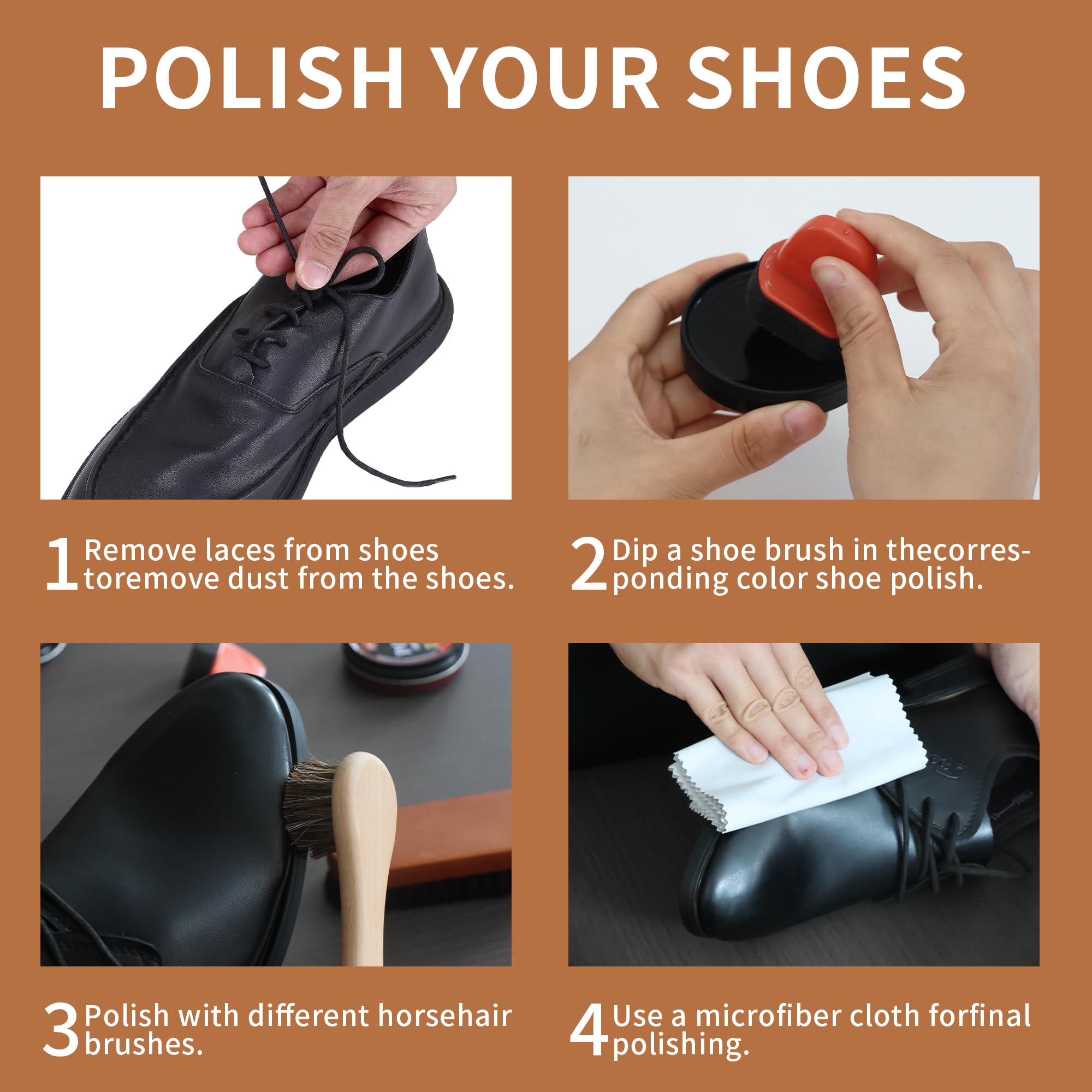 Cirage Noir Marron Incolore Kit De Cirage Chaussures Cuir Chaussure Cirage Marron CrèMe