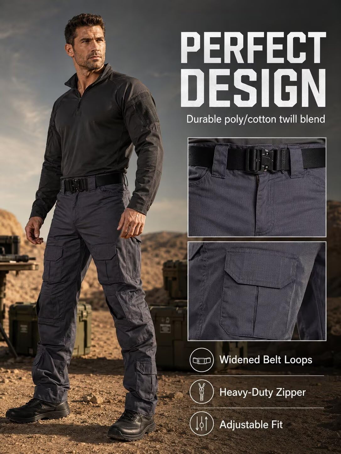 TRGPSG Men's Hiking Pants, Quick Dry Cargo Work Pants image 3