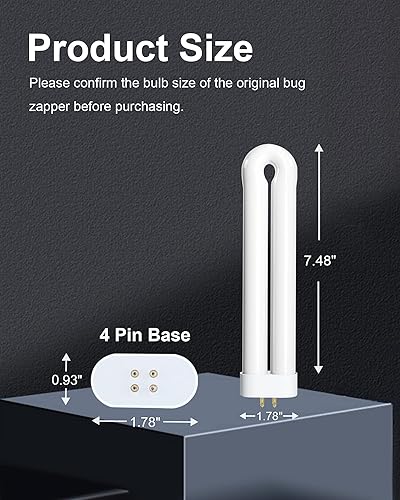 Miniatura 2 de Bombilla de repuesto para lámpara de atracción de insectos de 15 W con base de 4 pines, Ful 15W-BL en forma de U para exterminador de mosquitos al