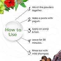 Vista 7 de Havintha Amla, Reetha, Shikakai, Bhringraj e Hibiscus en polvo para el cuidado del cabello (cada uno 1.76 oz)