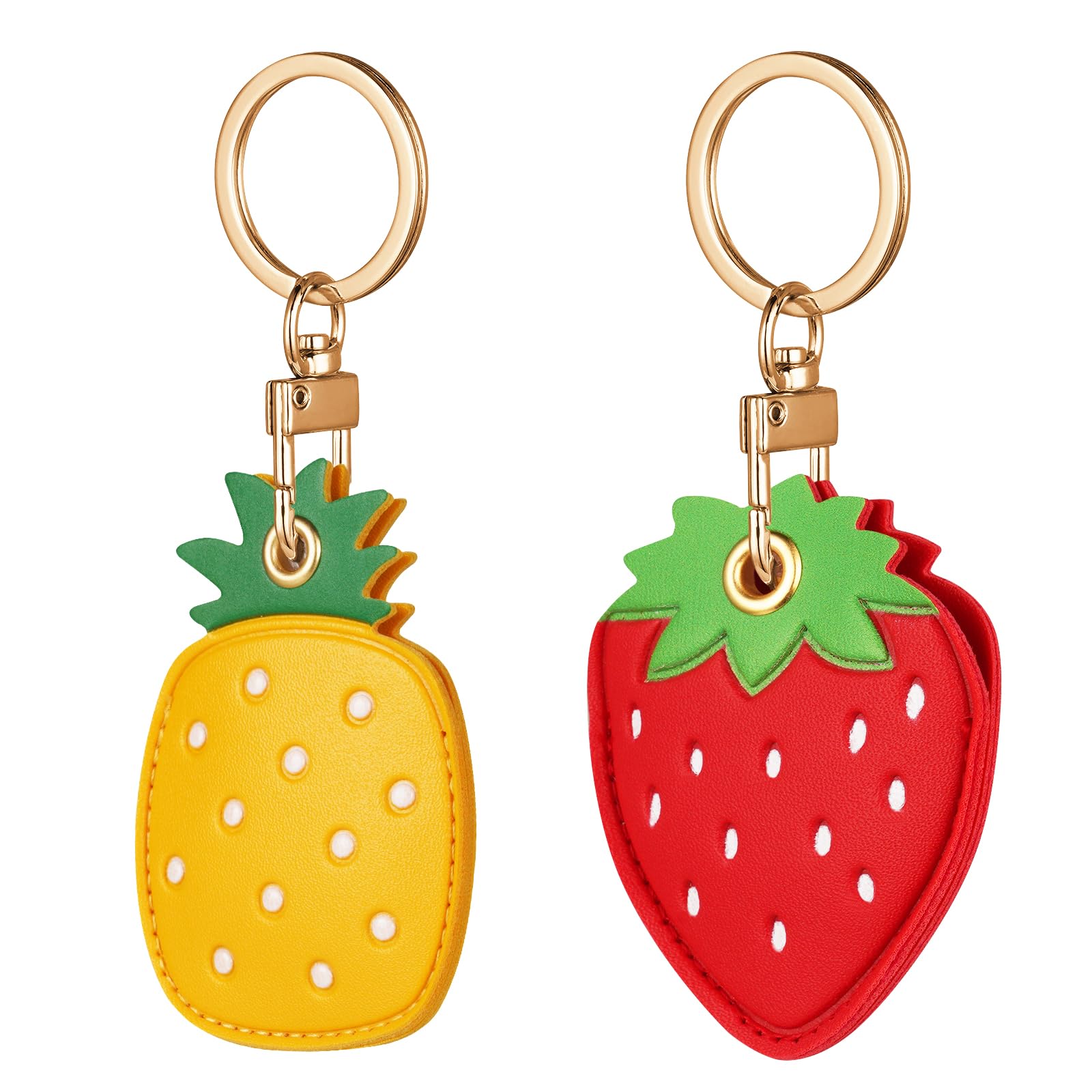 AXFEE 360° Protective Case for Air-Tag, Cartoon Leather Air Tag Keyring Case For Apple Air-tag Holder, Holder Case for Air-Tags, Air tag Holder Protective case, Decorations for Key, Bag, Pet Collar