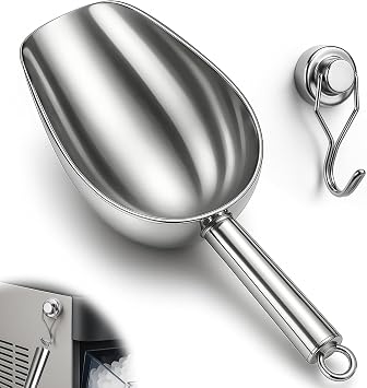 Stainless Steel Ice Scoop for Freezer with Magnetic Hook