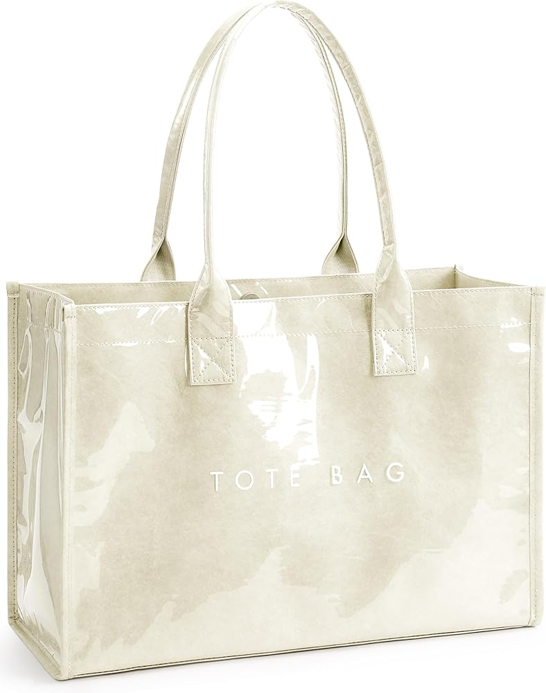 Amazon.com: KALIDI PVC Tote Bag Women's Kraft Paper Work Handbags