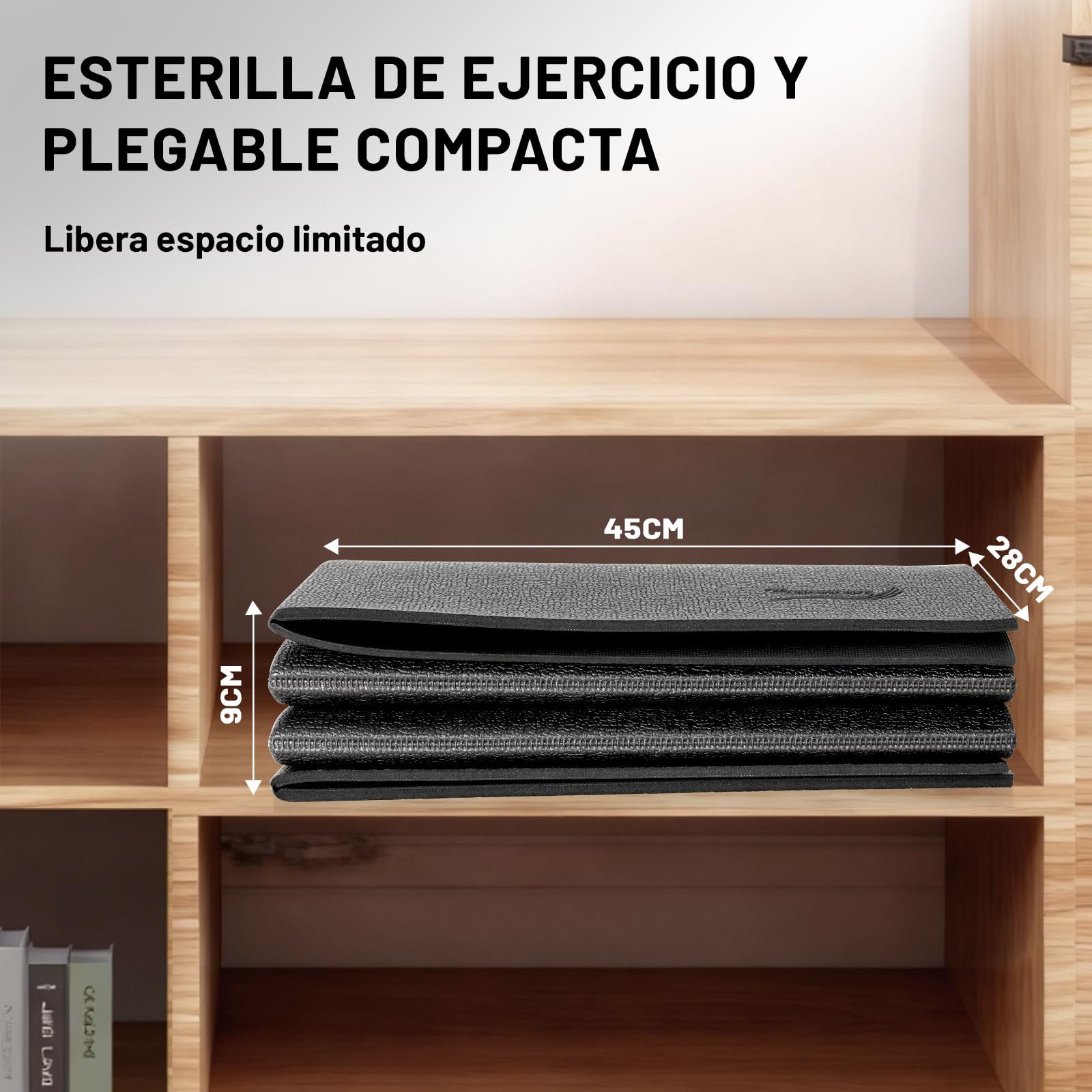 Esterilla de protección para Equipo de Ejercicio, Estera Fitness plegable 200*90cm, Suelo para gimnasio en casa 6mm para bicicletas estáticas, cinta de correr, Resistente Alfombrilla Protect