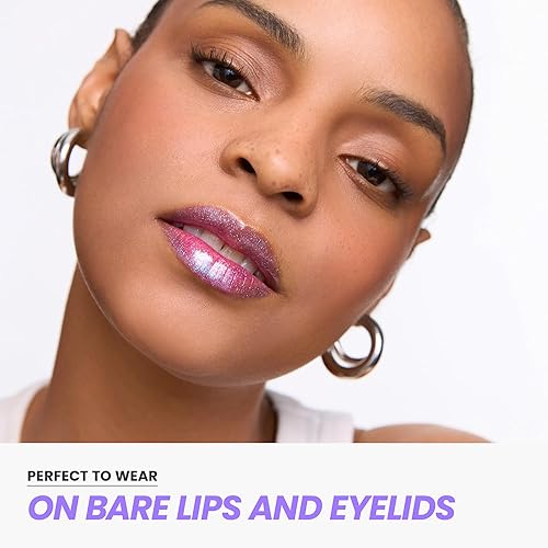 Miniatura 7 de Wonderskin Brillo de labios Blading Top Gloss, maquillaje de labios hidratante y de acabado de alto brillo (purpurina azul)