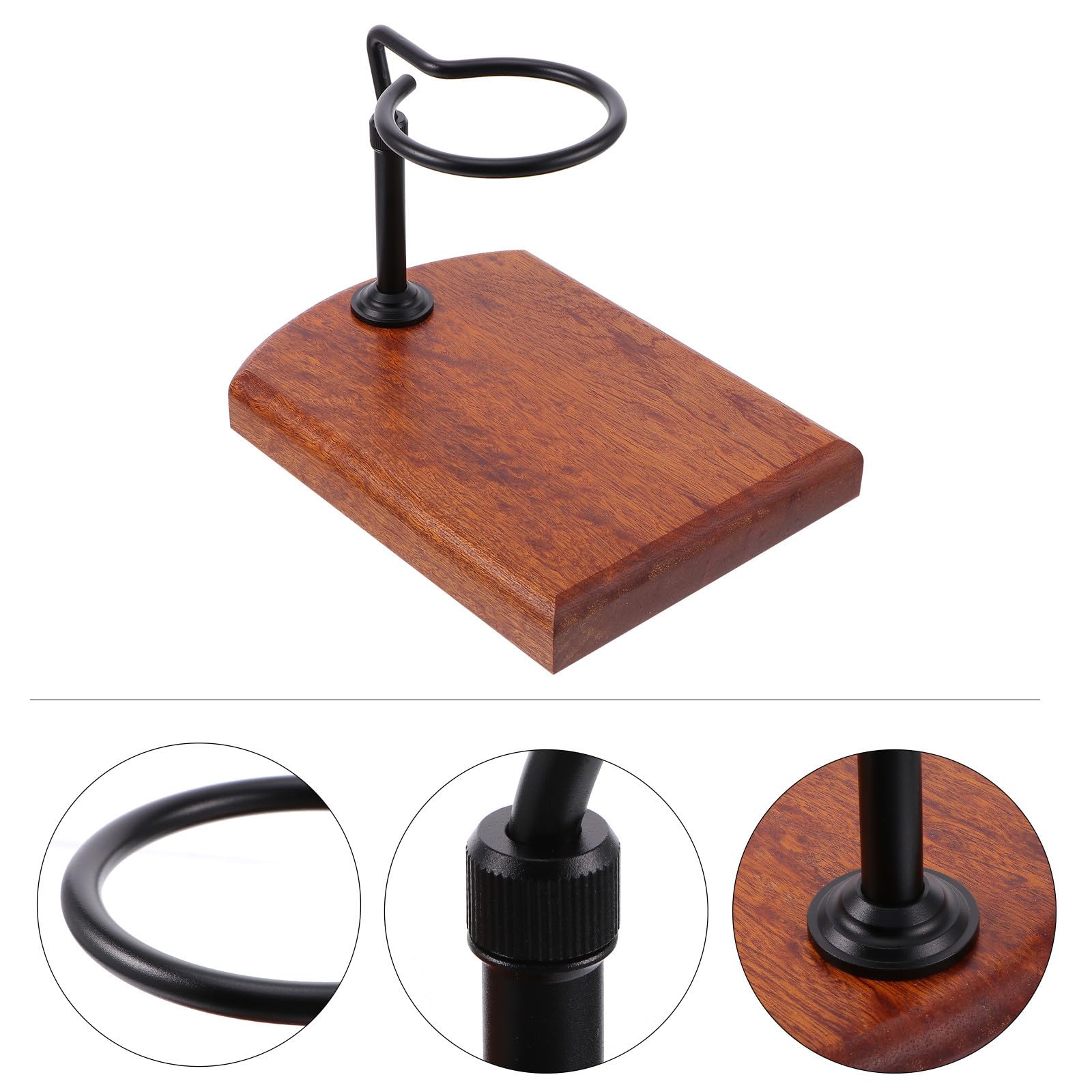 Abaodam Kaffeefilterständer Kaffeefilter Tassenhalter Verstellbar Aluminium und Holz Schwarz zum Handaufbrühen von Kaffee für Einen Glatten Kaffee