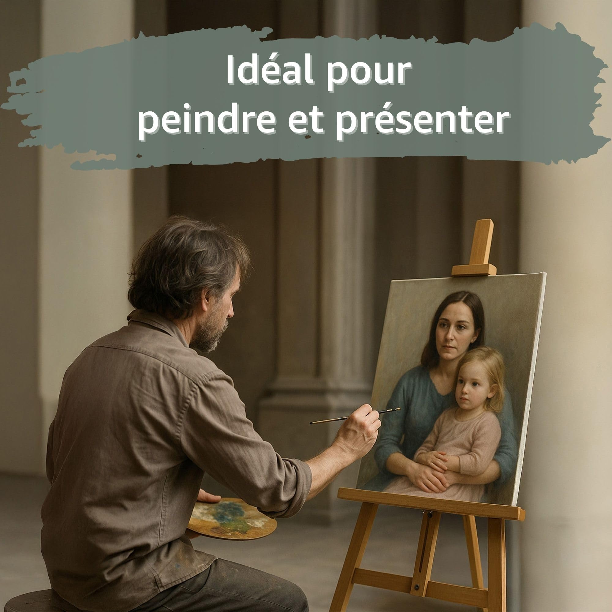Chevalet en bois – Support toile réglable en hauteur pour peinture atelier mariage & plan de table – chevalets enfants adultes pliable trépied présentation bois 175 cm