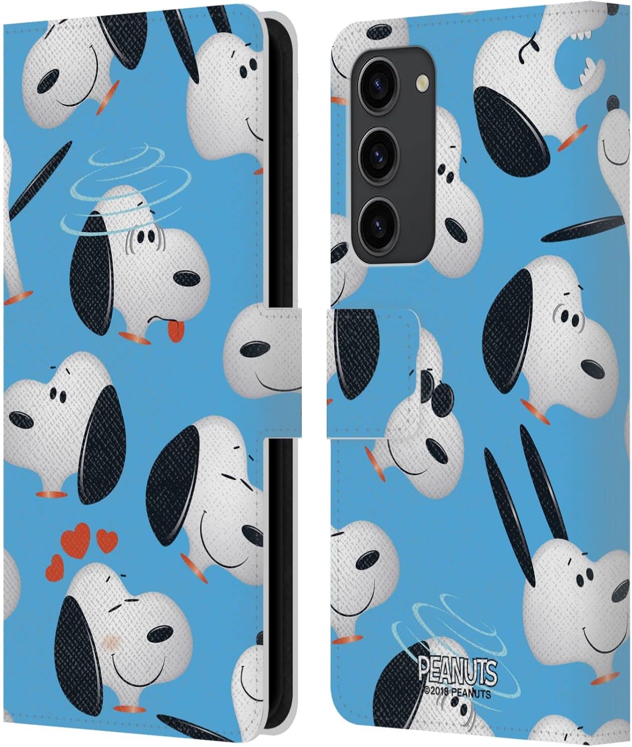 Head Case Designs Officially Licensed Peanuts Snoopy Character Patterns Leather Wallet Case Compatible with Samsung Galaxy S23+ 5G