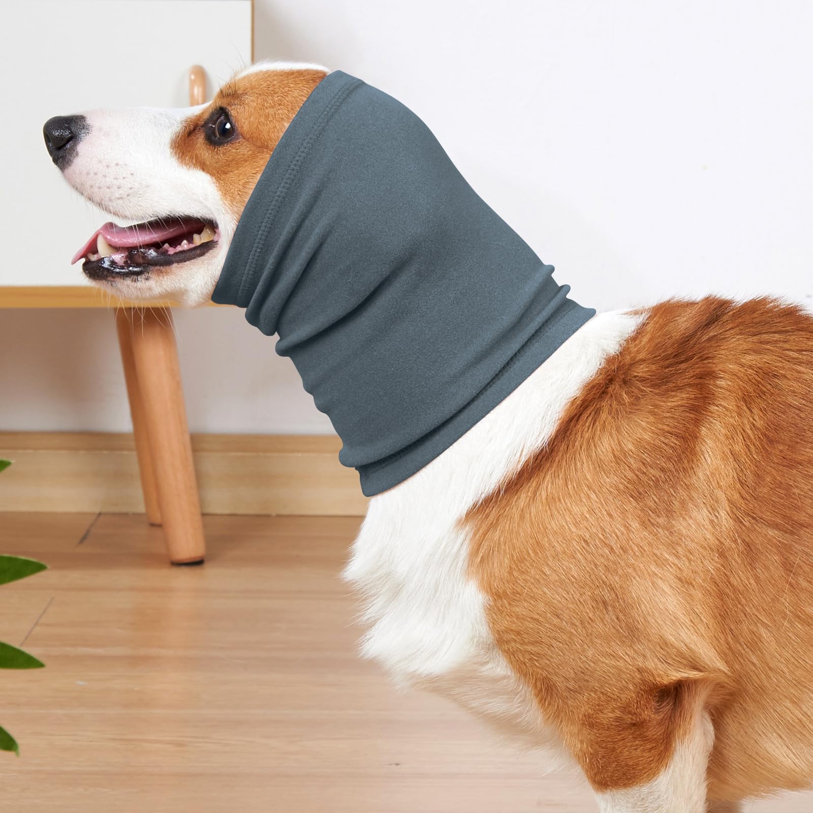 Copriorecchie calmanti per cani, protezione dal rumore, fascia per alleviare l'ansia, cancellazione del rumore, per fuochi d'artificio, temporali, aiuto per la toelettatura (blu, L)