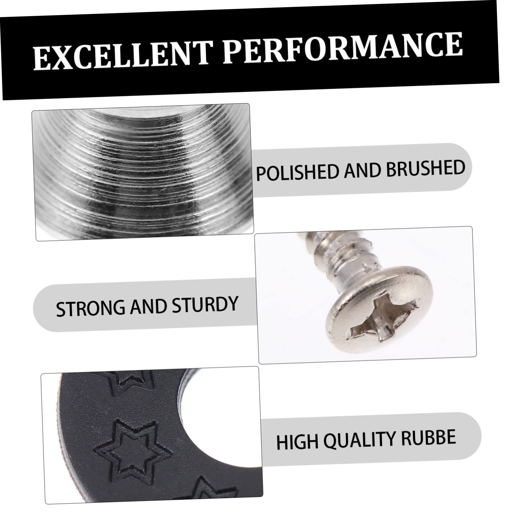 Toyvian 10pcs Guitar Strap Locks Guitar Button Pins Metal Security Lock for Acoustic Electric Bass and Ukulele Non-slip Studs