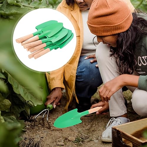 Miniatura 5 de YARNOW 10 piezas Mini pala de jardinería pequeña flor suelo plantación excavación paleta con mango de madera suculentas herramienta de trasplante