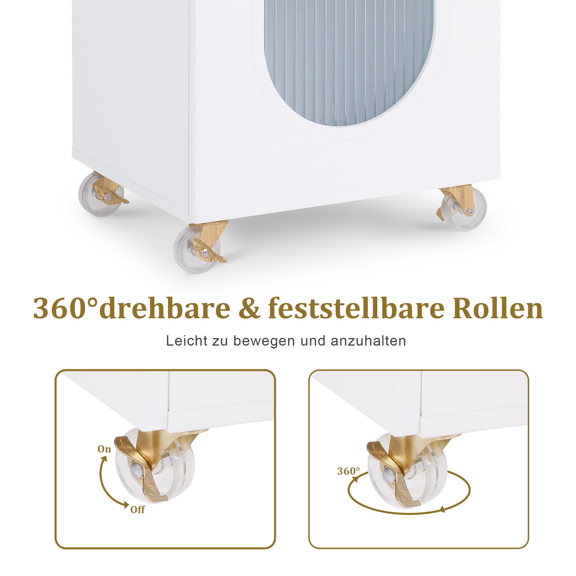 M MCombo Chariot de coiffure avec roulettes et tiroirs, chariot de service blanc, chariot de salon avec 3 étagères et support pour sèche-cheveux, 31,4x37x85,5 cm, 0051