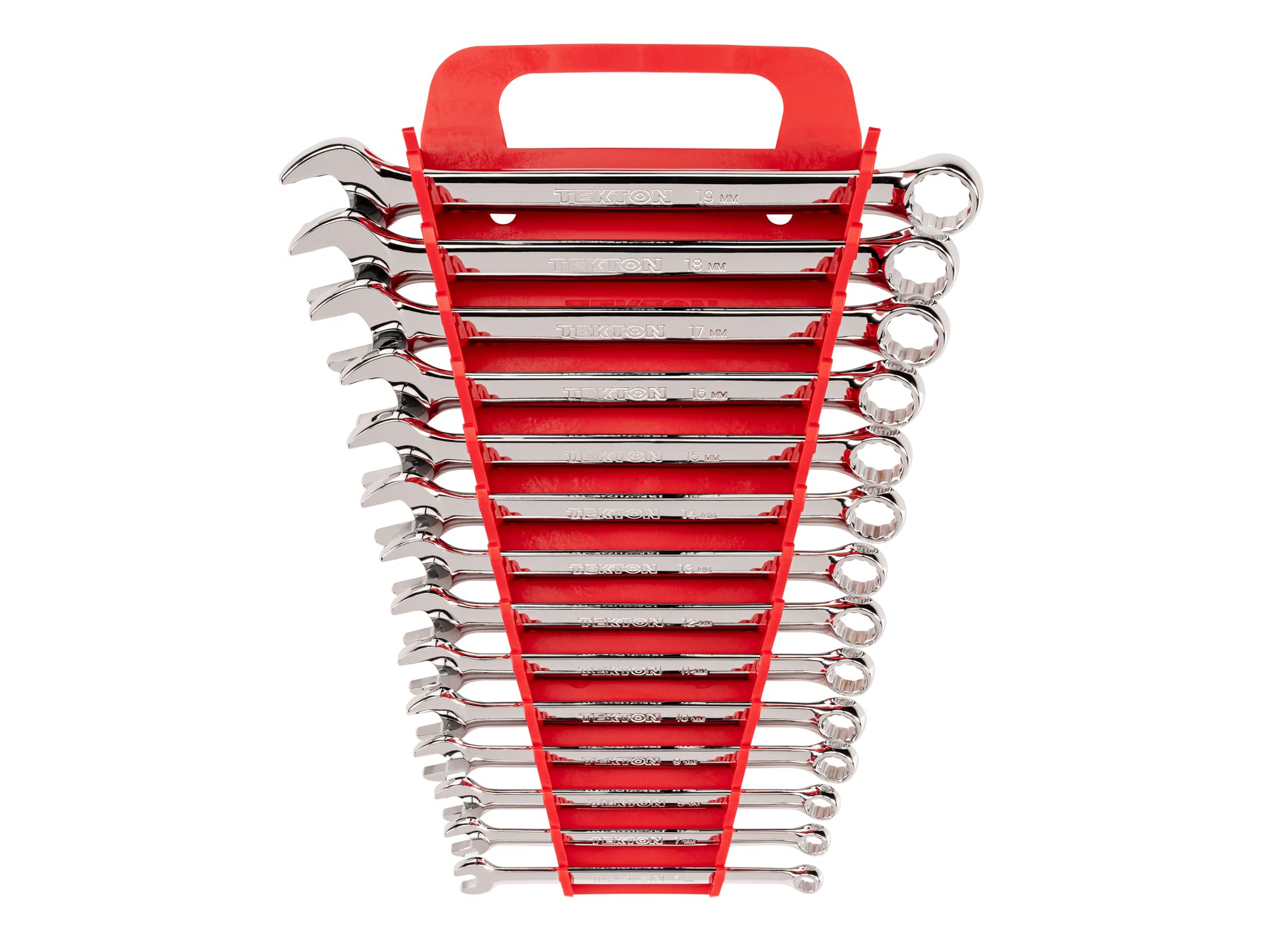 TEKTON Combination Wrench Set with Holder, 14-Piece (6-19 mm) | WCB92201