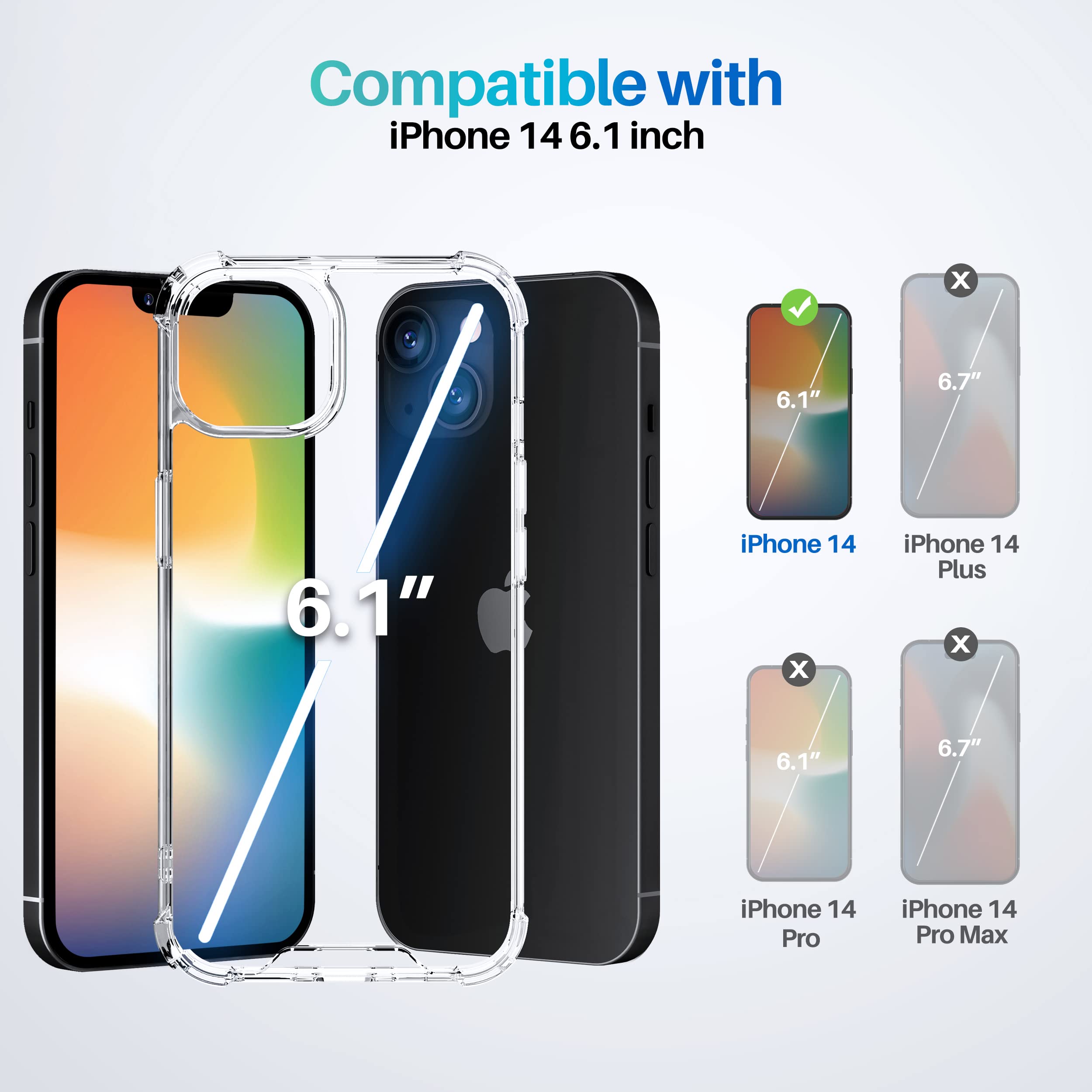 Amazon.com: rooCASE Plexis Clear Case for iPhone 14, 6.1 Inch