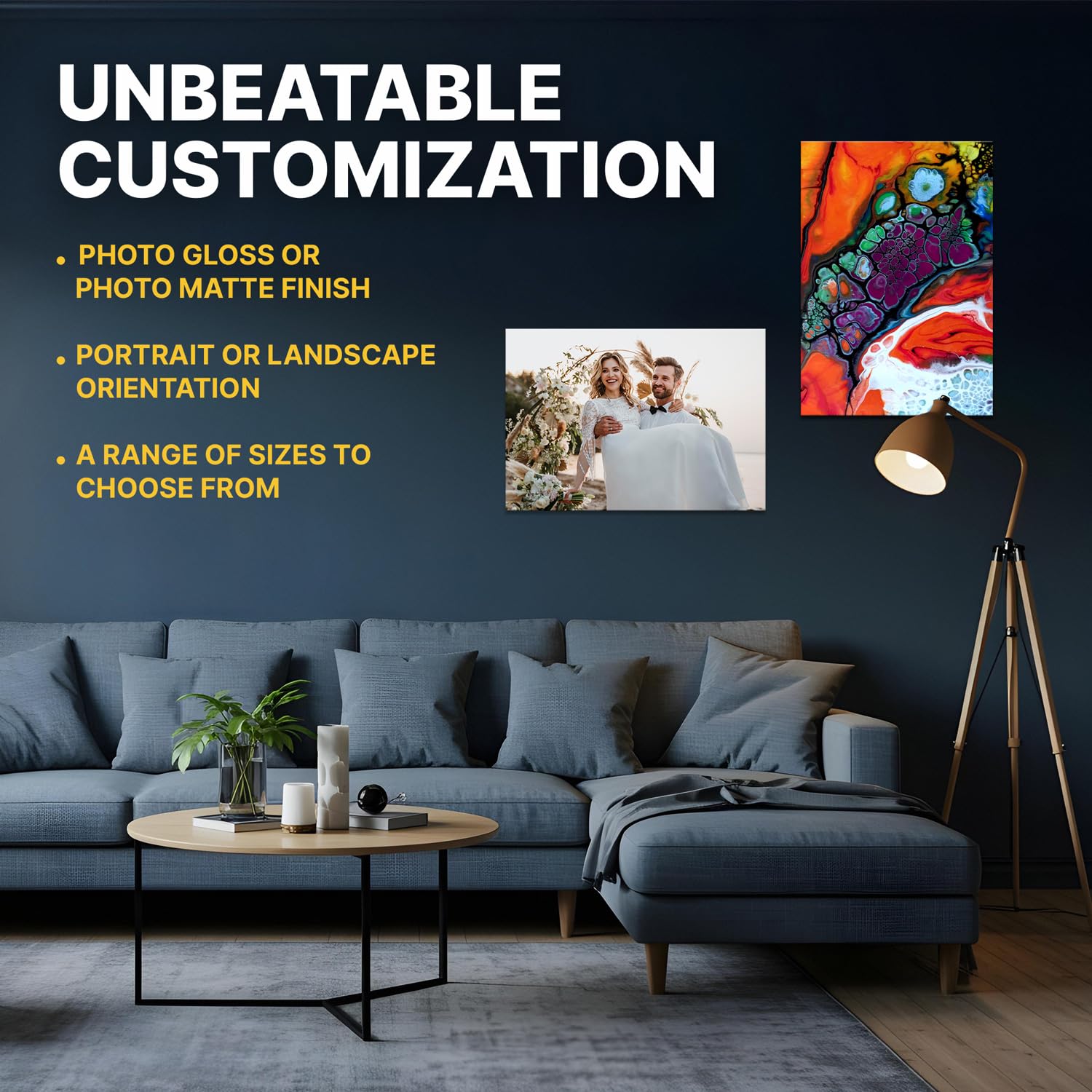 Individueller Premium-Posterdruck auf 61 x 61 cm Fotoqualitätspapier – individuelles Poster am selben Tag – personalisierbares Poster mit Ihrem einzigartigen Bild/Foto – personalisiertes Poster wird