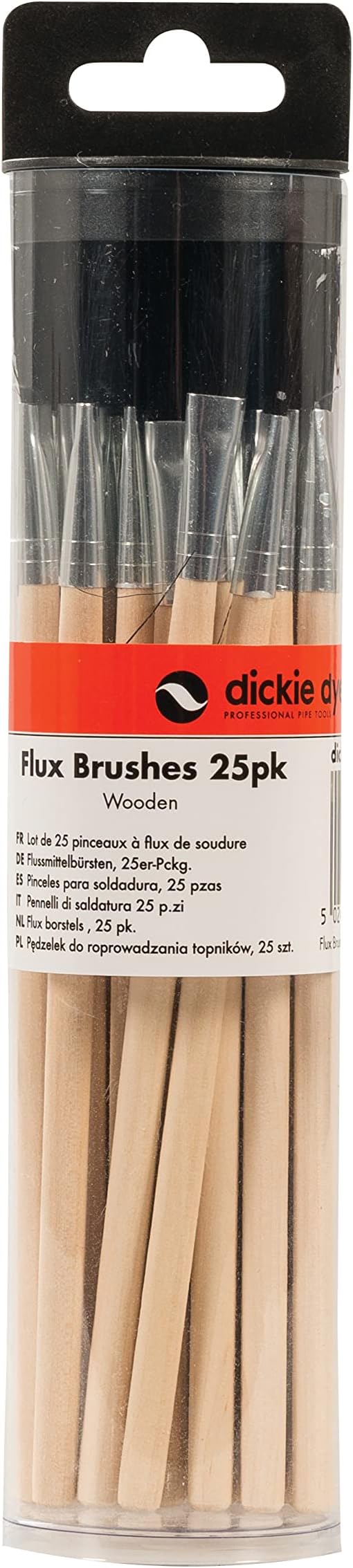 Dickie Dyer 983411 Flux Brushes 25pk Wooden Handle , Black