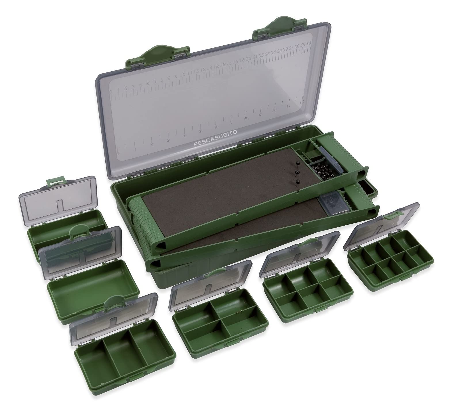 Scatola Porta Accessori e Terminali Carpfishing Surfcasting Siluro Pesca Cassetta Minuteria