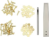 Vista 7 de QANYEGN Kit de 40 remaches de cobre, remaches de cobre con vidente de rebabas de acero inoxidable, juego de pch de cuero, cierre de remache