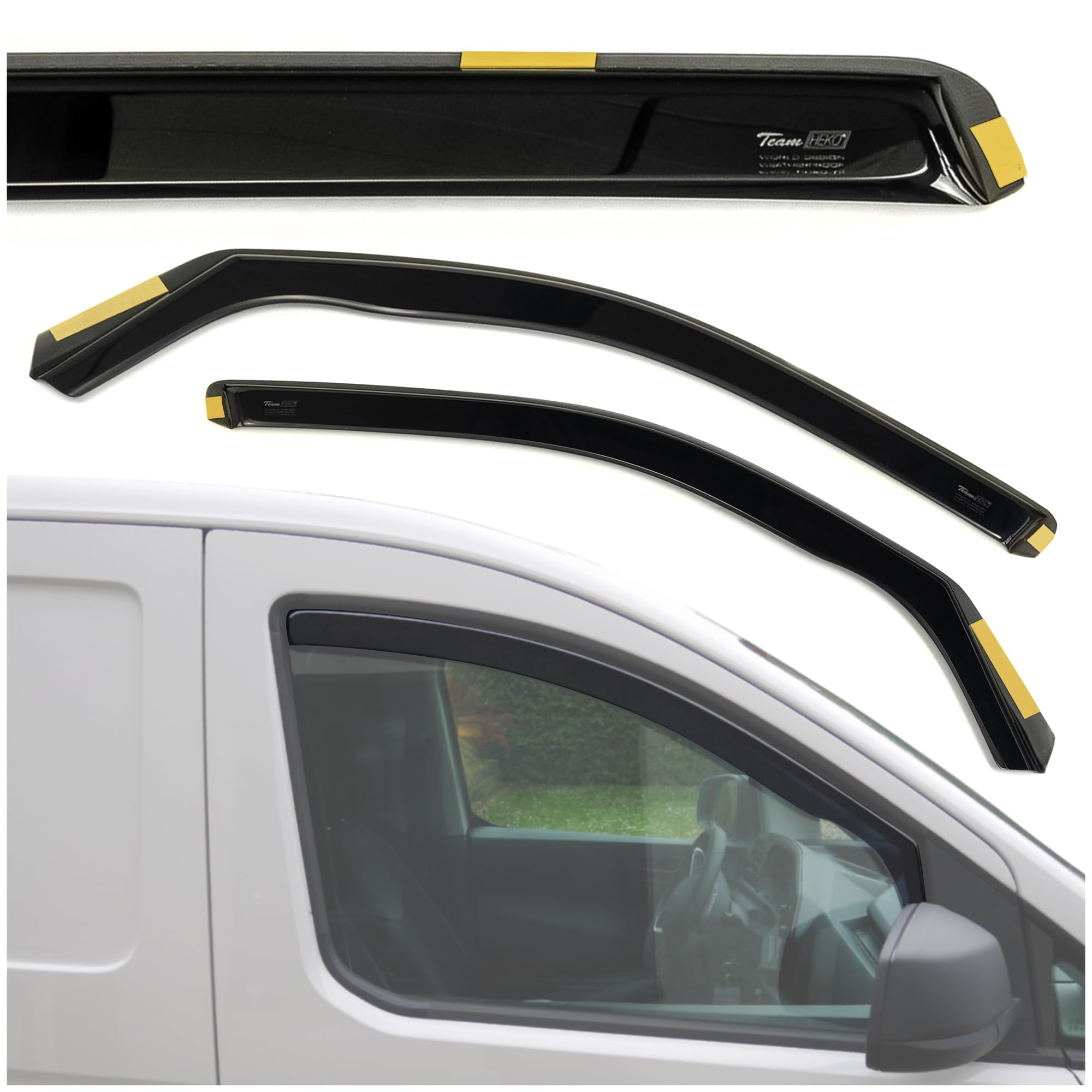 J&J AUTOMOTIVE | GP Deflettori D'Aria Antiturbo Adatti Per Duster 2010-2017 Set di 4 Pz Nero Antivento Antipioggia Fume' Oscurati Aerodinamico