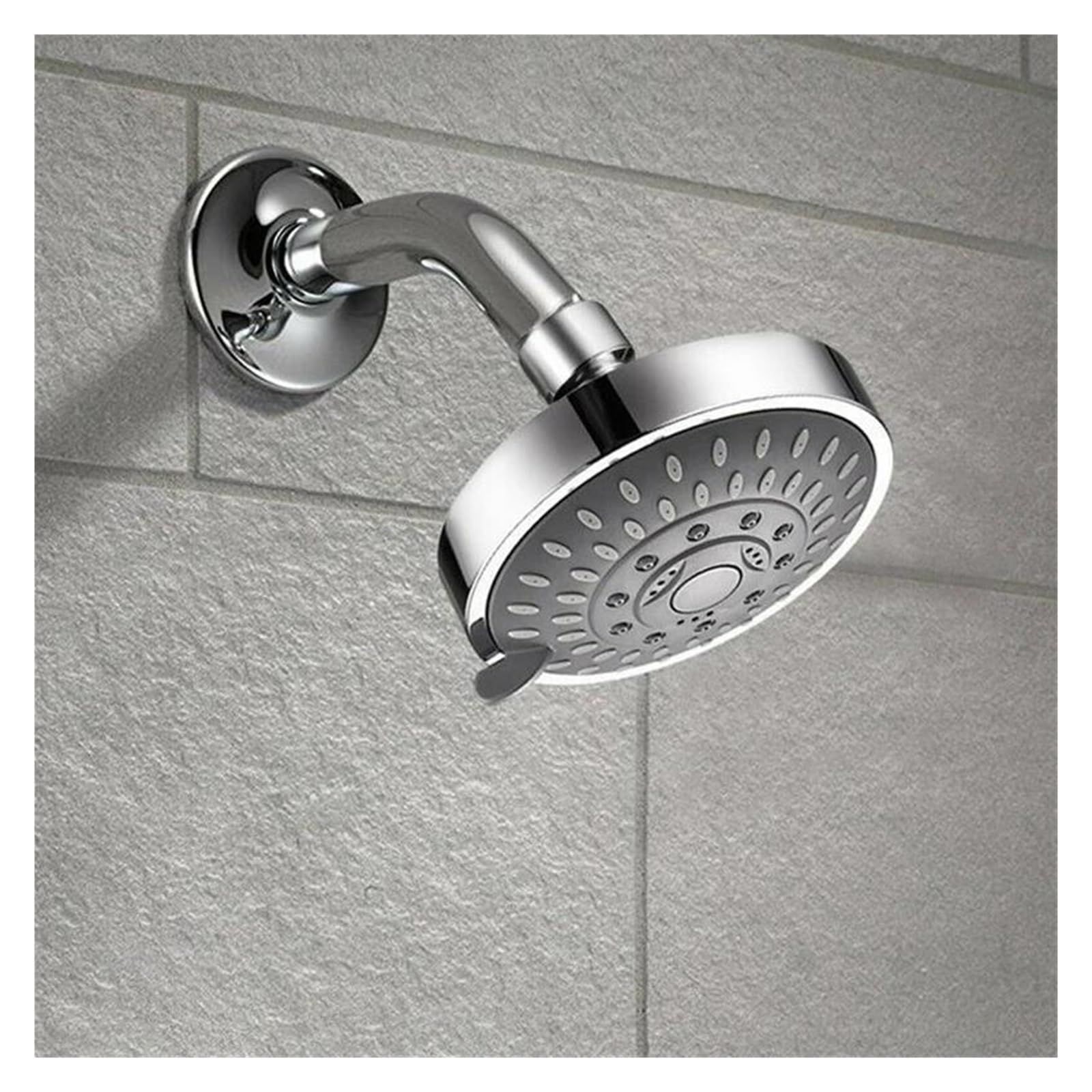 Rociador de ducha de alta presión de 4 pulgadas con 5 configuraciones de lluvia ajustable para baño de pared