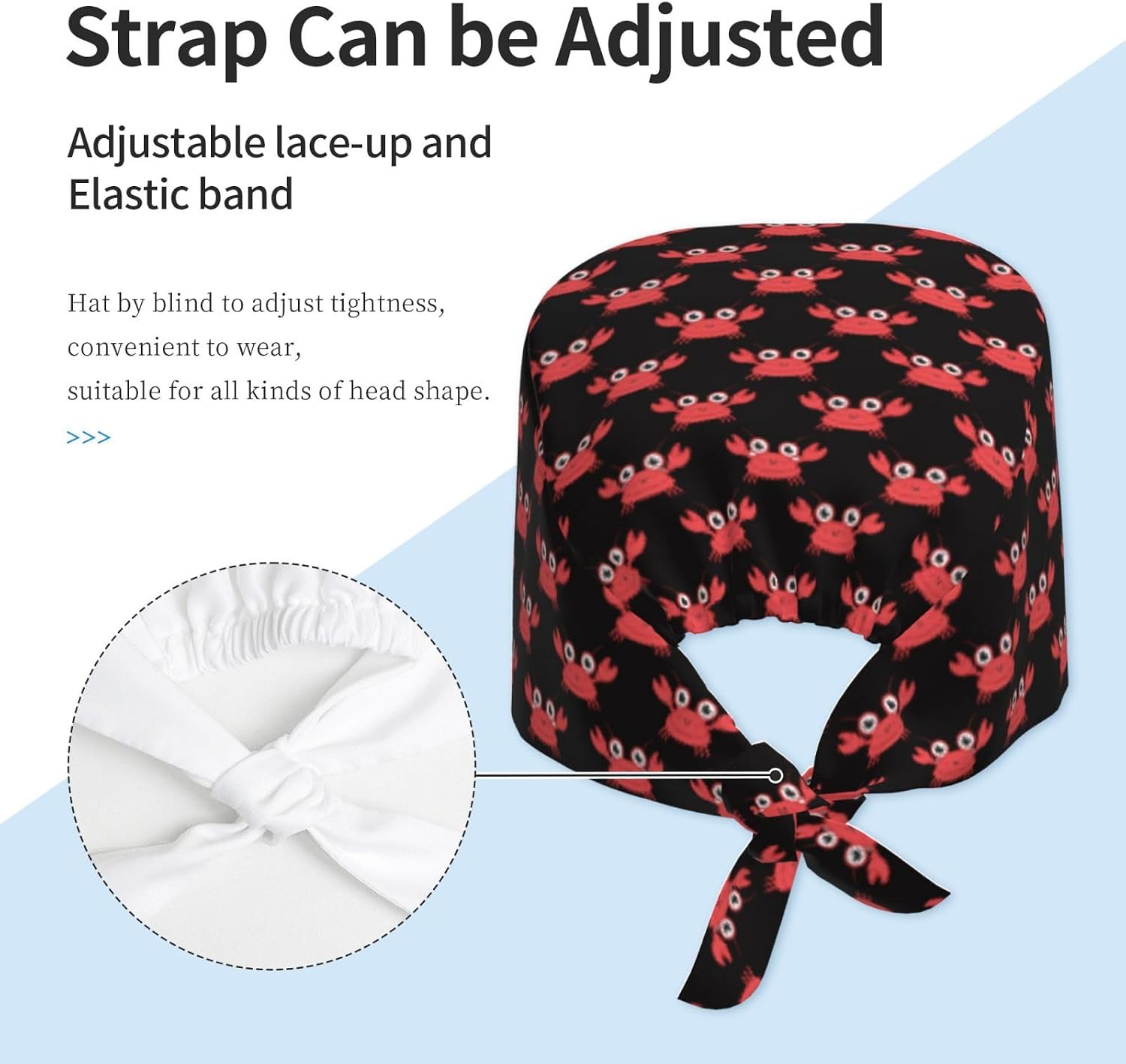 Working Cap Scrub Cap with Sweatband Adjustable Unisex Women Tie Back Hat Nurse Surgical Caps image 4