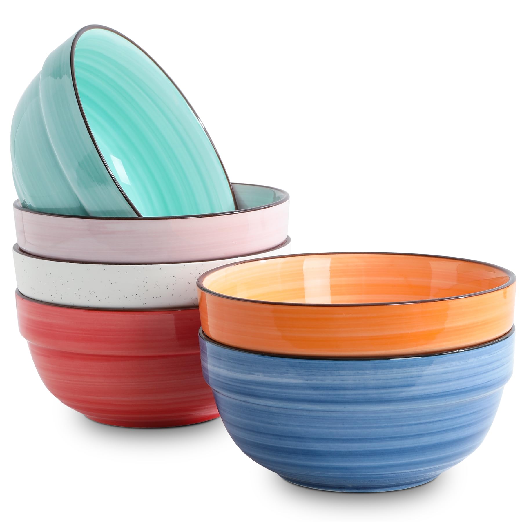 Amazon.com | HAPPY KIT Ceramic Serving Bowls, 6 Inch Colorful