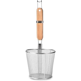 TENTA KITCHEN Stainless Steel Wire Strainer Bamboo Handle 1 S