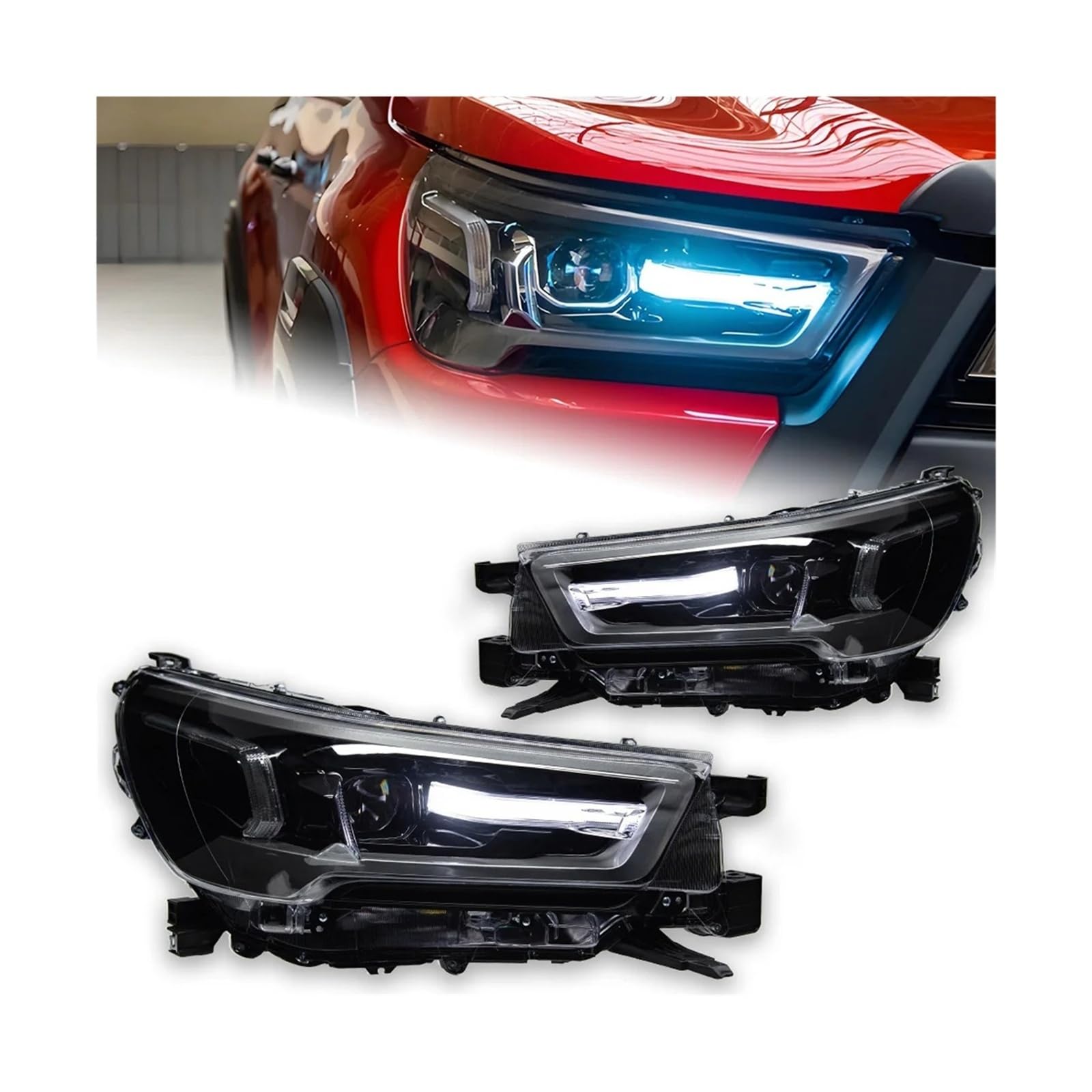 Car Styling Head Lamp Compatible For Toyota HILUX REVO ROCCO LED Headlight 2021-2024 Headlights DRL Turn Signal High Auto Accessories
