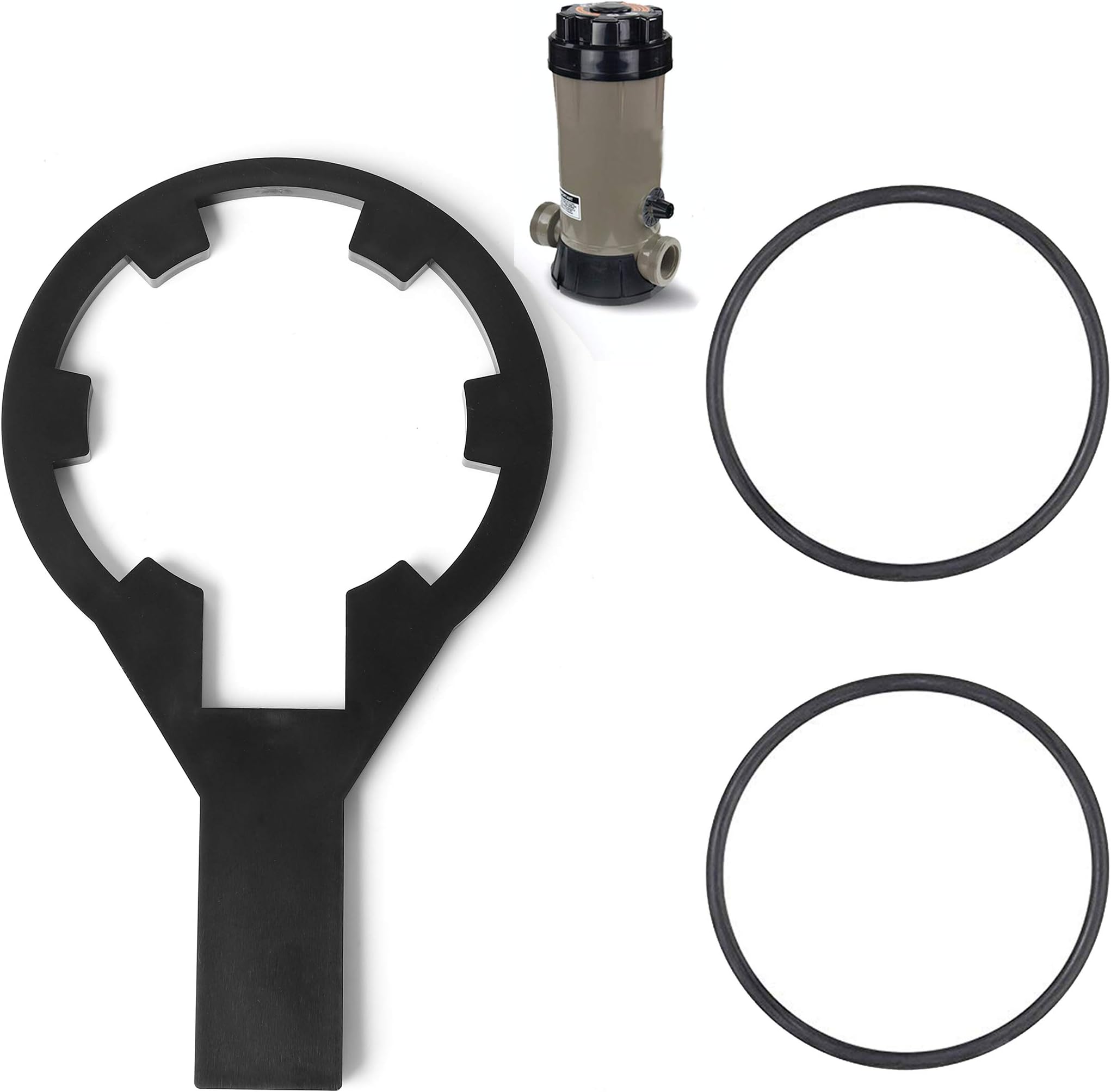 AR-PRO Chlorinator Wrench Opener with CLX200K O-Rings - 1 Piece Chlorinator Lid Wrench and 2 Pieces O-Rings for Hayward CL200, CL220, and CL2002S - Made of 50% More Durable Plastic