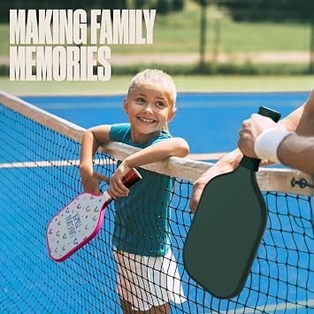 Sportbit Kids Pickleball Paddles Set of 1 or 2 - Child Size Pickleball Paddle for Kids Small and Lightweight - Carbon Fiber Youth Pickleball Paddle Set with Bag for Children Under 12.