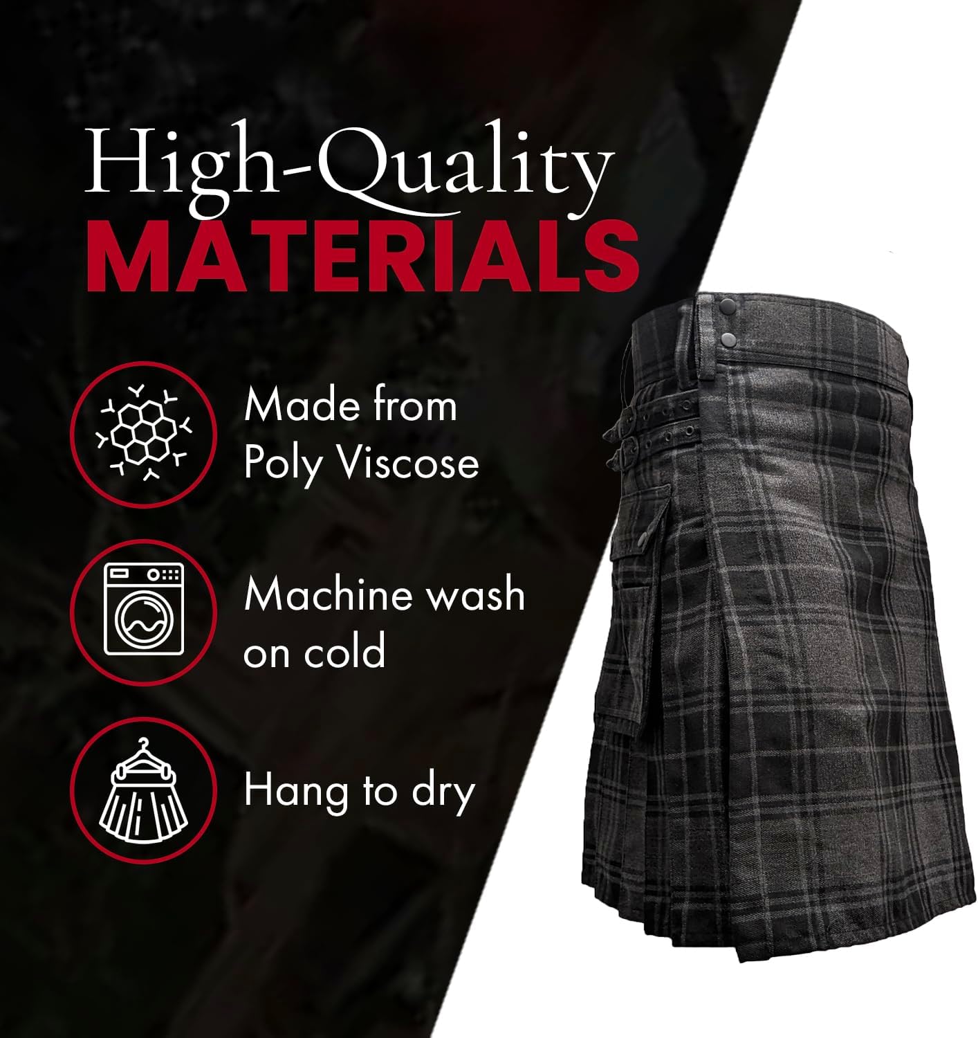 UT Kilts Men's Standard Tartan Utility Kilt, Modern Scottish Kilt for Everyday Wear, Tactical Kilts Adjustable Hip Straps - Image 5