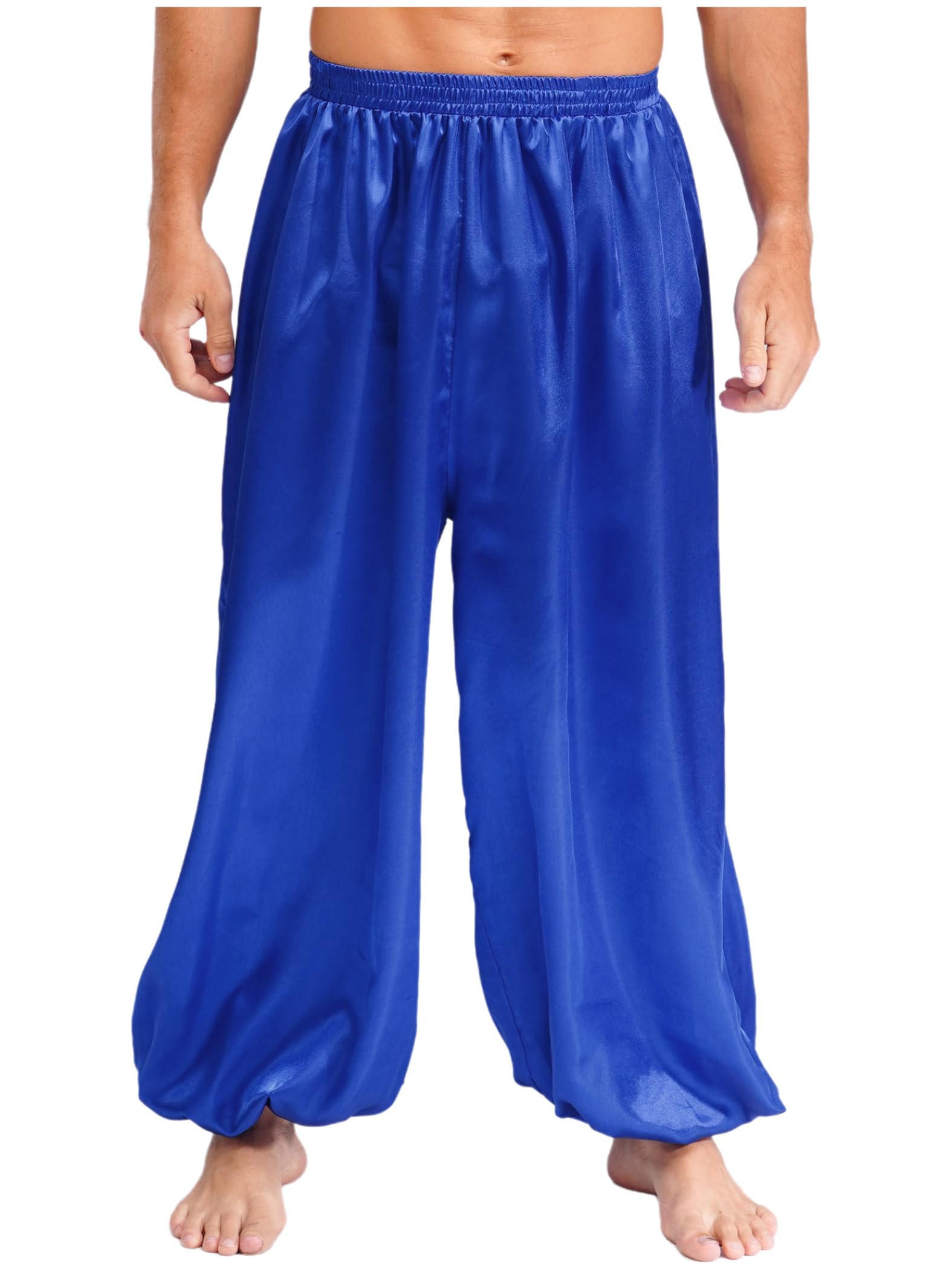 Pantalones De Harén Para Hombres Disfraz De Príncipe Árabe Satén Holgados