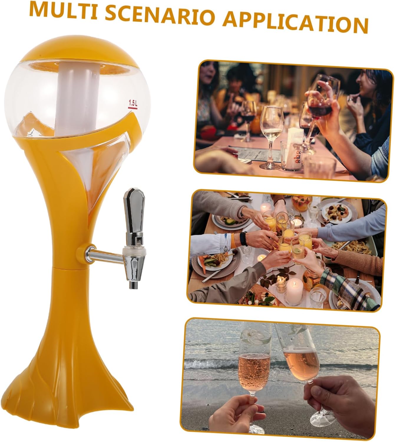 1pc Cocktail Dispenser Ice Column Beverage Dispenser for Parties Drinks and Cocktails -down Handle Fashionable Design