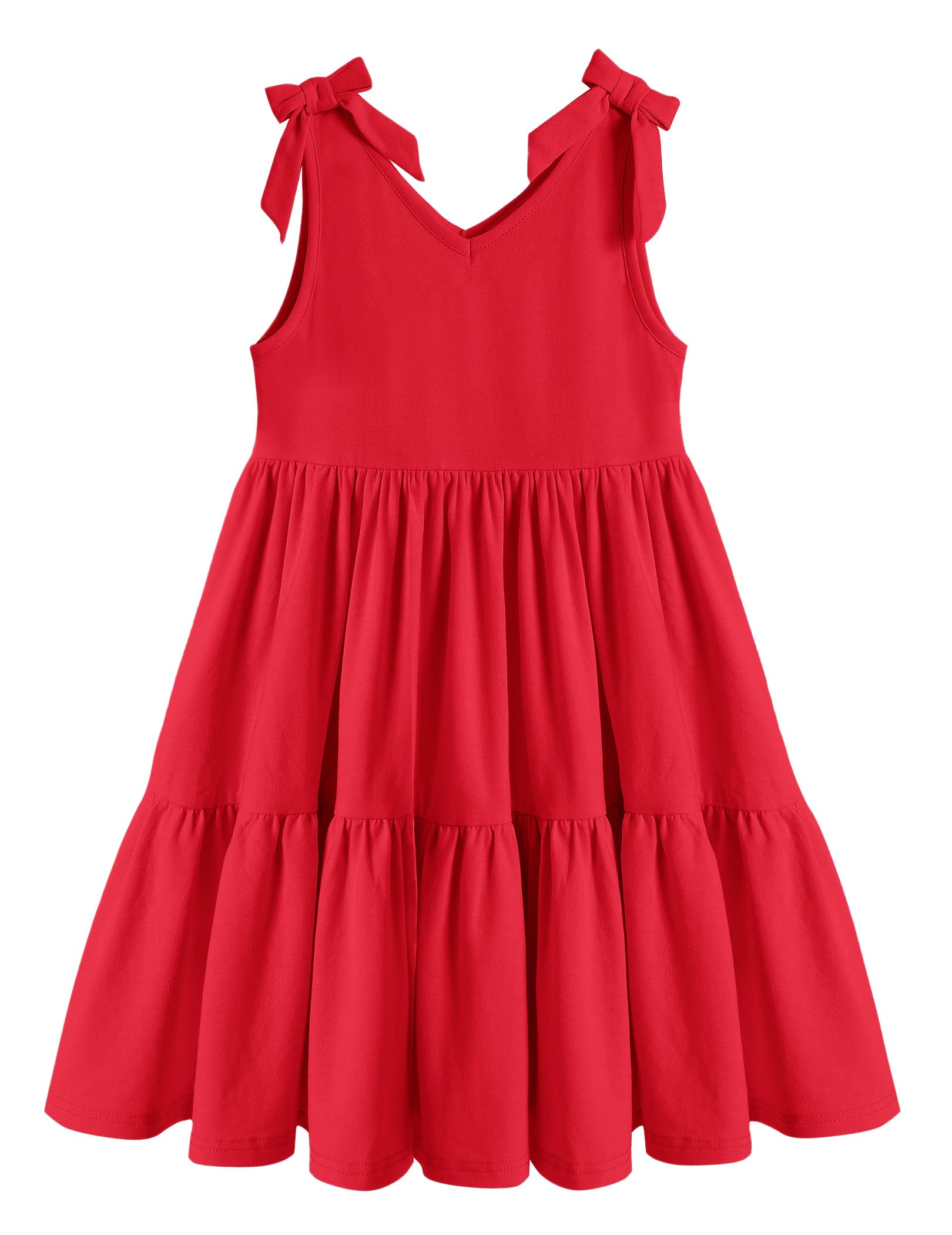 Arshiner Toddler Girl Summer Dress Little Girls Casual Beach Party Bowknot Sling Sundress with Pocket 1-7t