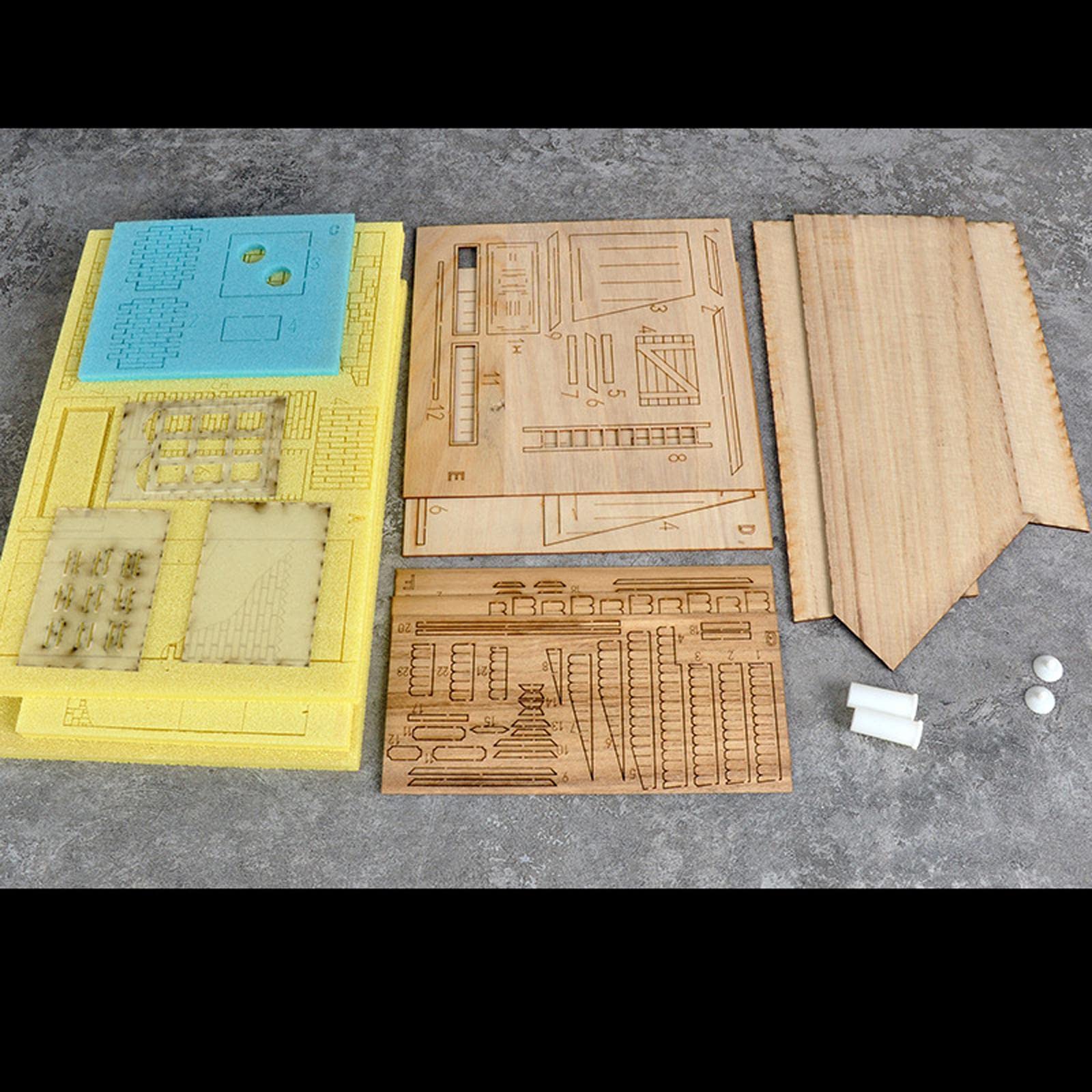 Sharplace Holz Dioramen Im Maßstab 1:35, Gebäudemodellbausätze, Kriegsszenen Sandtisch, Miniaturarchitektur, Hausszene, Europäische Ruinenhaus Landschaftslayout