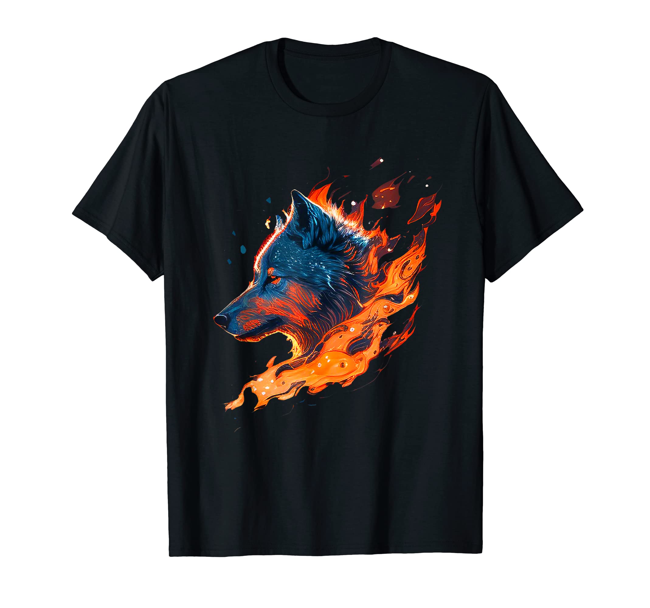 Cool wild Dog Face on FireWild Dog Face on Fire T-Shirt
