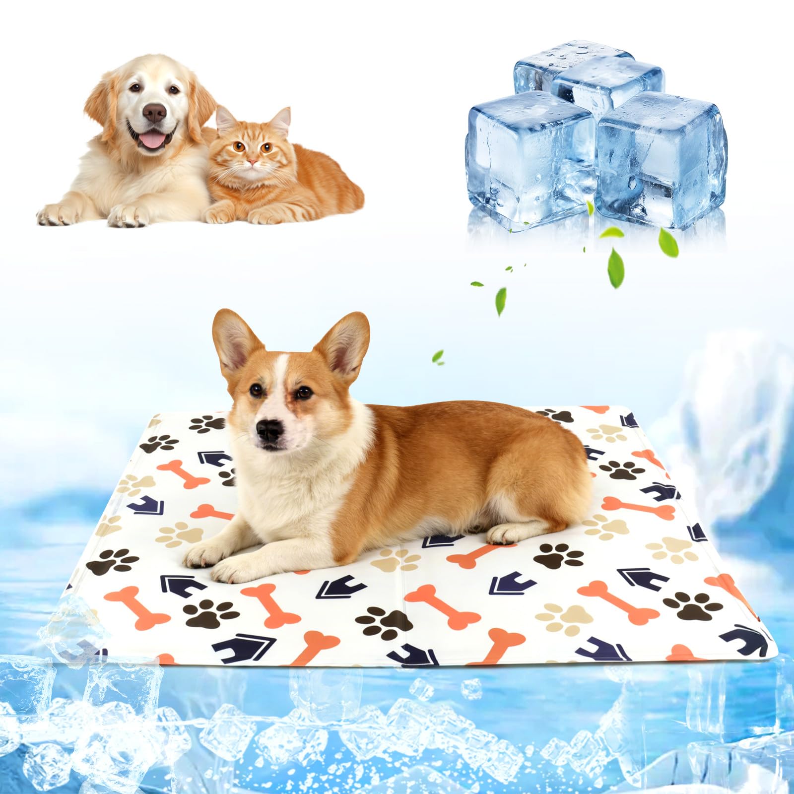 Alfombra Refrescante para Perros 90x60 cm - Colchoneta de Enfriamiento Automático para Mascotas, Lavable y Transpirable, Ideal para Perros y Gatos, L