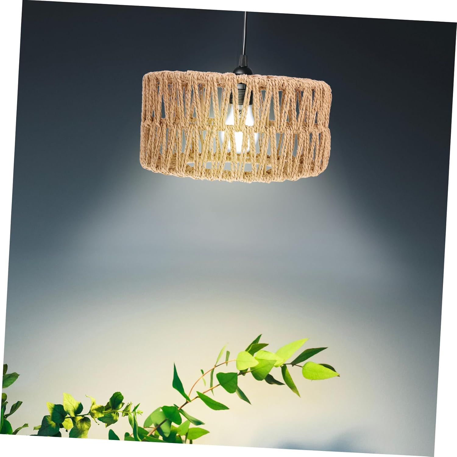 VICASKY Rustic Straw Rope Lamp Shade Small Stable Woven Ceiling Light Cover for Pendant Fixture Bedroom Decoration