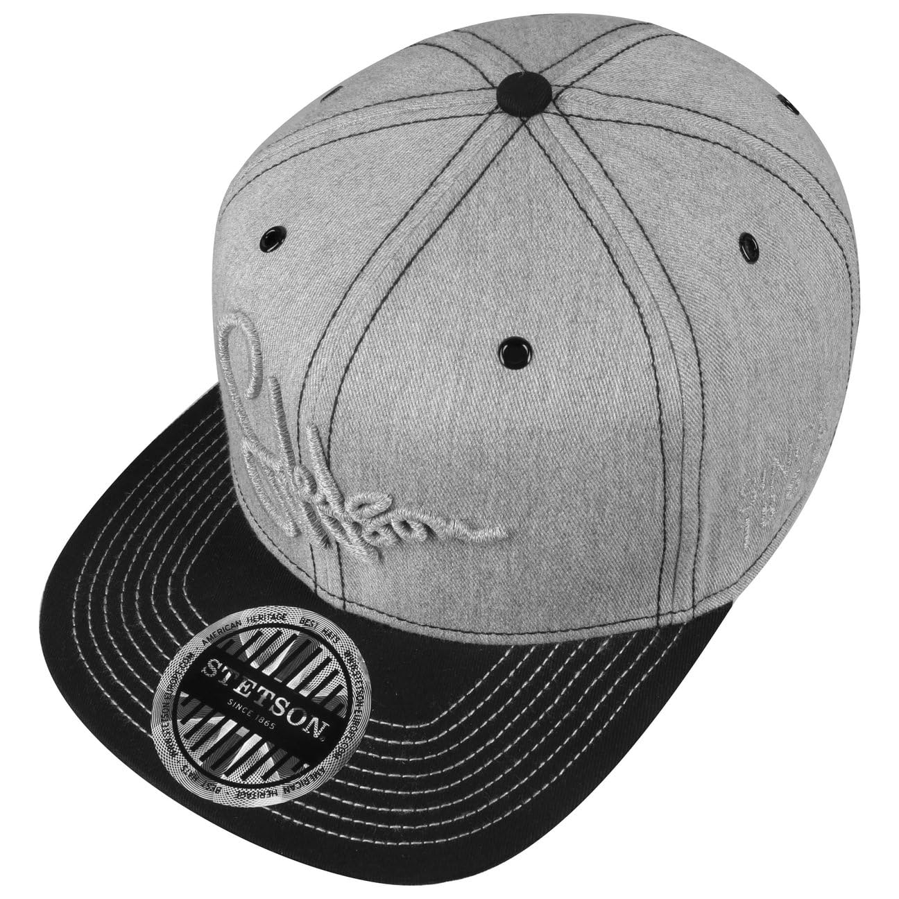 Stetson Lettering Flat Brim Cap Herren Aus 100% Baumwolle Gefüttert Frühjahr Sommer
