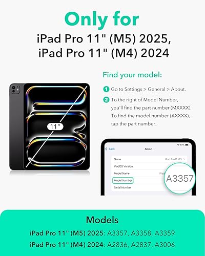 Miniatura 2 de ESR Paquete de 2 protectores de pantalla Armorite para iPad Pro de 11 pulgadas (M5/M4) 2025/2024, sensación de papel, escribe y dibuja como