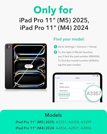 ESR for iPad Pro 11 Inch Case (M5/M4), Classic Series, Black Clear