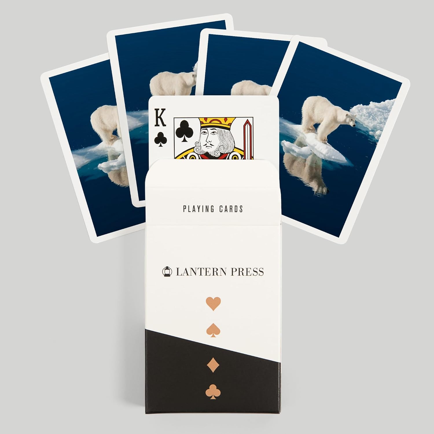 Lantern Press Polar Bear and Reflection, 52 Playing Cards for Adults, Poker Size Card Deck