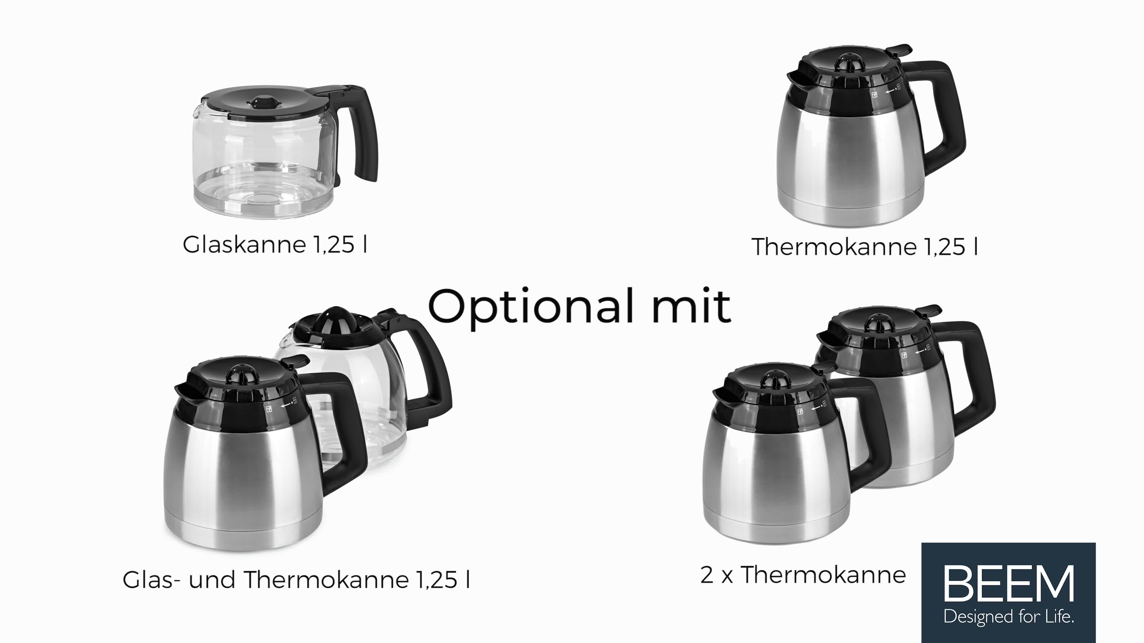 BEEM FRESH-AROMA-PERFECT II Filterkaffeemaschine mit Mahlwerk - Duo | BASIC SELECTION | Edelstahl | Glaskanne… – Bild 8