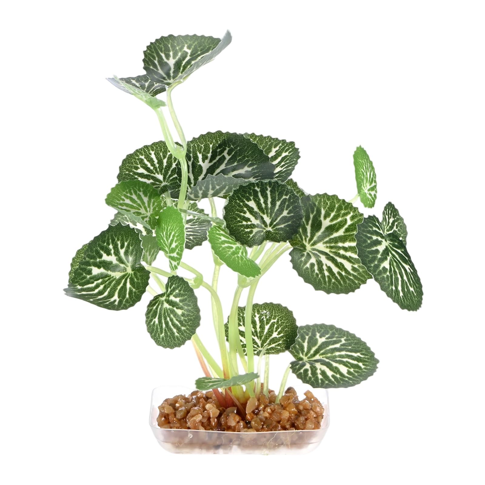 M METERXITY 1-Pack Aquarium Plant, Small Plastic Artificial Plant Water Grass Fish Hide Accessories for Aquarium Decoration/Fish Tank Decoration/Terrarium [Style 5, Green]