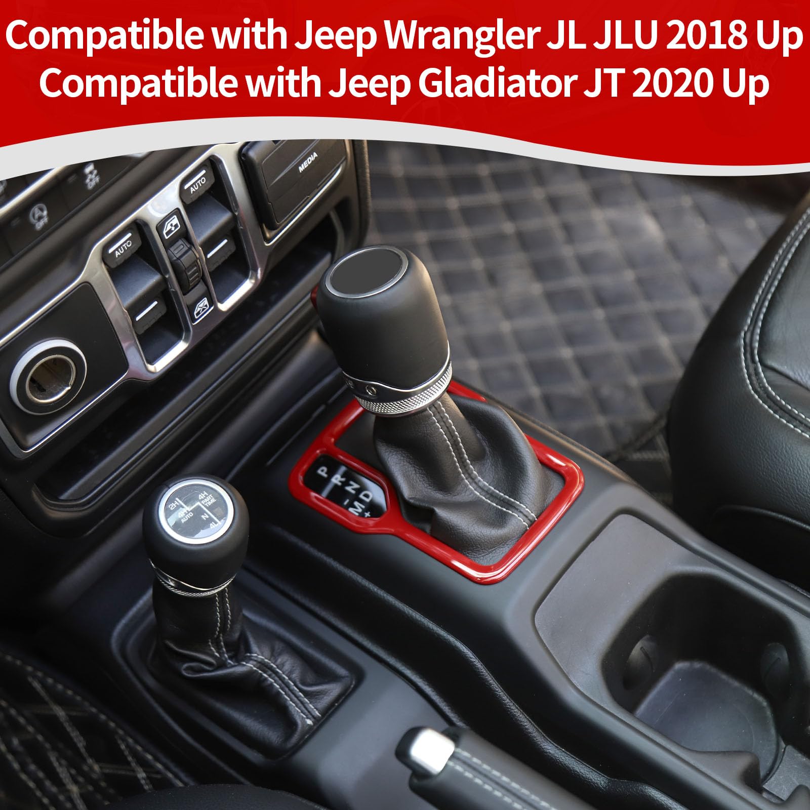 Amazon.com: RT-TCZ for Wrangler JL Red Gear Shift Trim Cover Frame