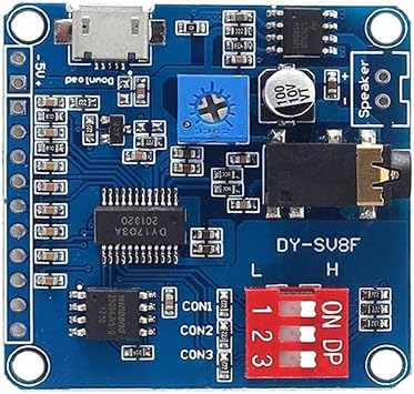 DEVMO Voice Playback Module Music Player Voice prompts Voice Broadcast Device MP3 Trigger Amplifier Class D 5W 64MBit Flash Compatible with Ar-duino