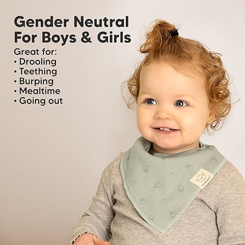 Miniatura 117 de KeaBabies 8 unidades de baberos tipo bandana orgánicos para niñas - Baberos tipo triángulo súper absorbentes para bebés que babean y están en