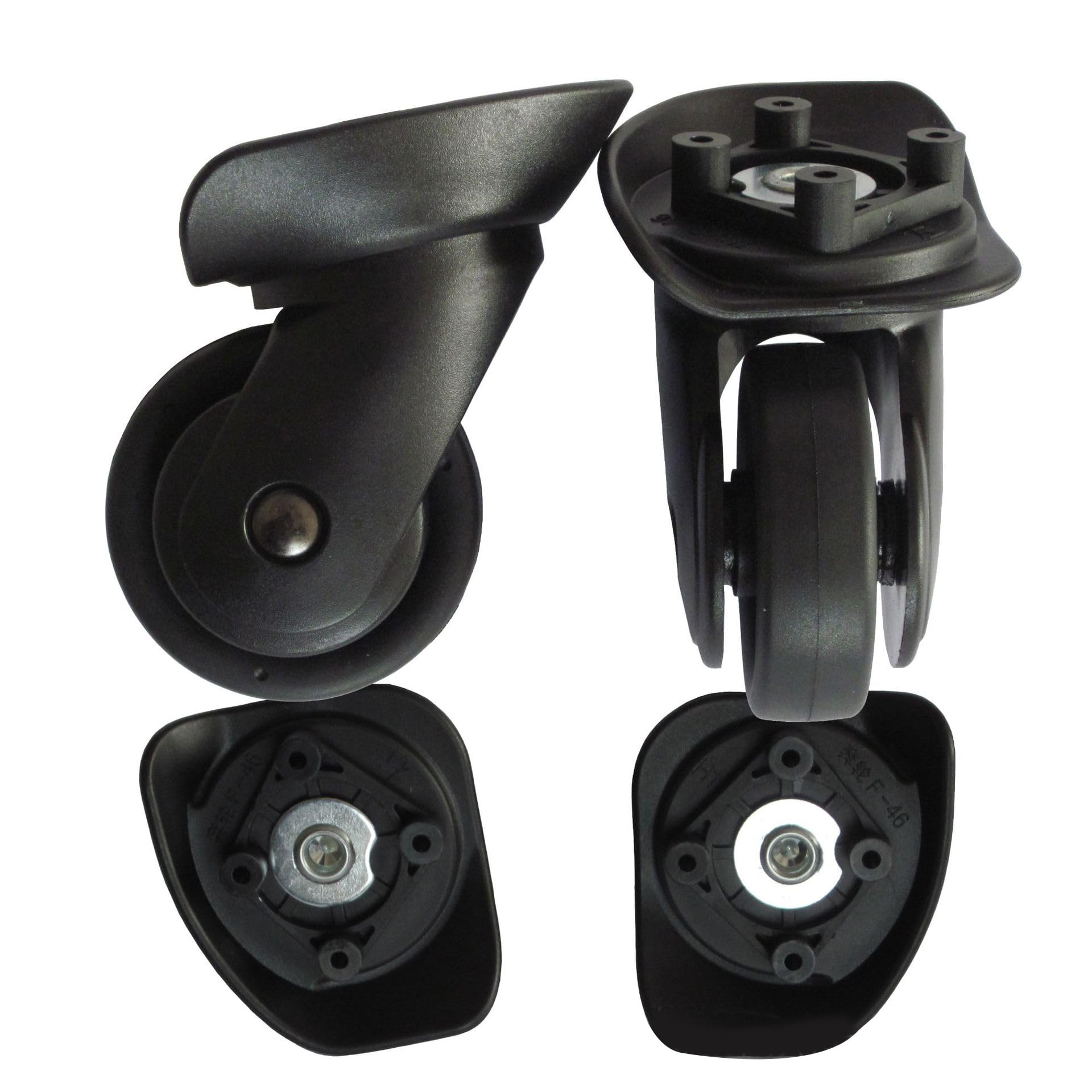 SUCHUANGUANG 2Pcs Trolley Casters Replacement Heavy Duty Roller Wheel for Luggage Box Suitcase 360 Degree Swivel kit SilentWheel ABS