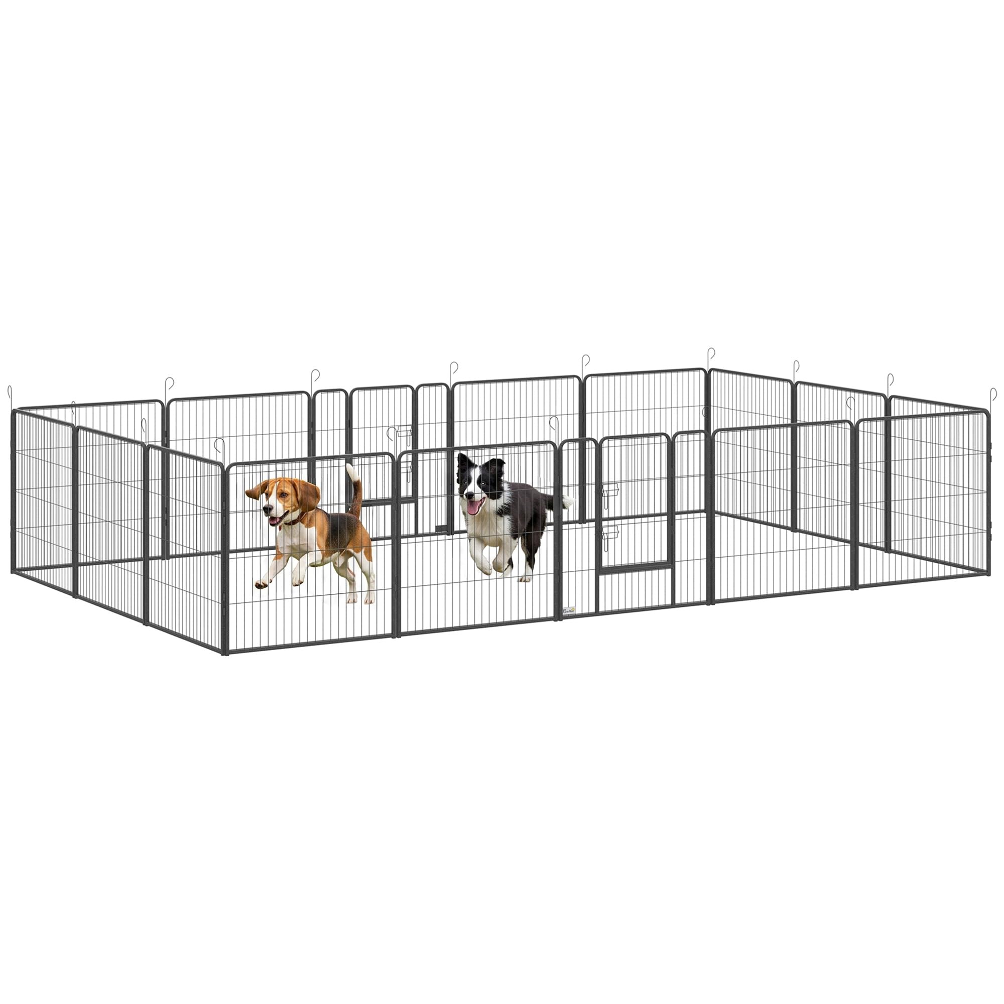 PawHut Recinto per cani, parco animali, conigli, anatre 80 cm altezza