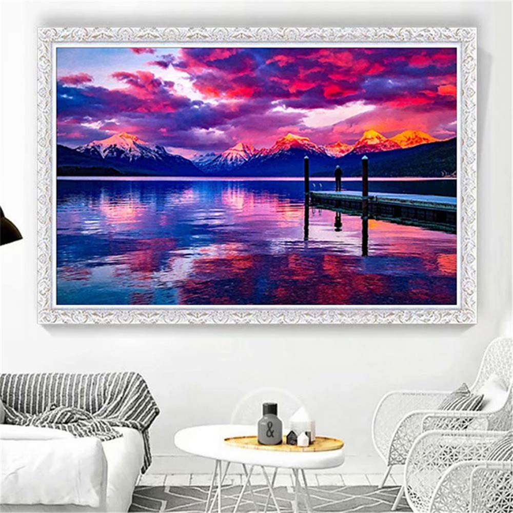 Nicole Knupfer 5D - Pintura De Diamante Para Bordar Paisajismo Con Cristales Brillantes Para La Puesta De Sol, Bordado, Decoración De Pared (5,45 X 60 Cm